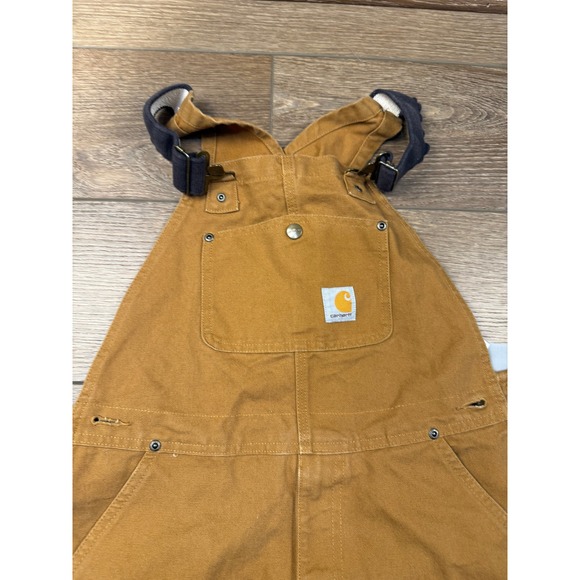 Carhartt Kids Tan Canvas Bib Overalls pants Size 12 Outdoor - Picture 13 of 13